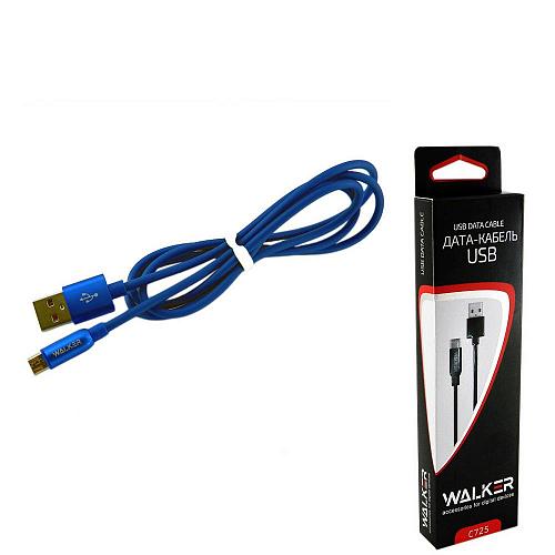 Кабель USB - micro USB WALKER C725 синий (1м)