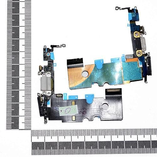 Шлейф совместим с iPhone 8 + разъем зарядки серый orig Factory