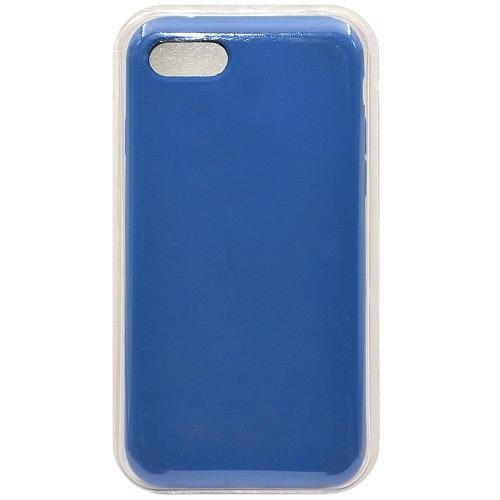 Чехол - накладка совместим с iPhone 7/8/SE "Soft Touch" синий 43 /с логотипом/