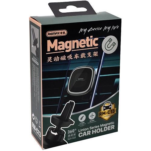 Автодержатель для телефона на дефлектор (с магнитом) REMAX RM-C13 черный