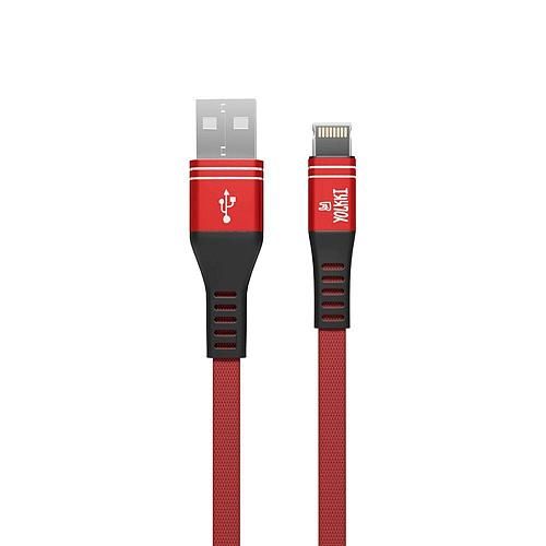 Кабель USB - Lightning 8-pin YOLKKI Pro 06 красный (1м) /max 2,1A/