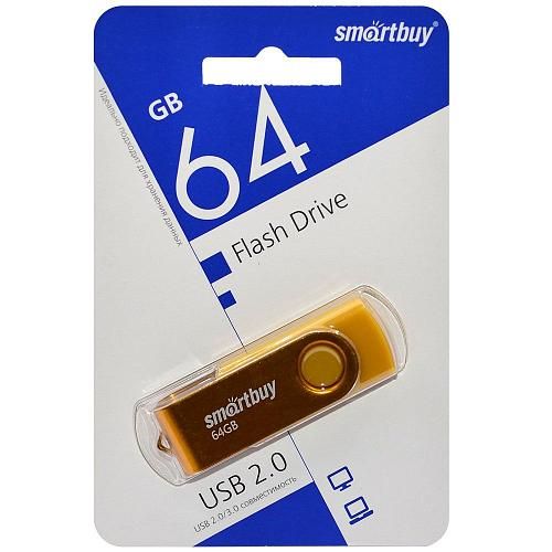64GB USB 2.0 Flash Drive SmartBuy Twist желтый (SB064GB2TWY)