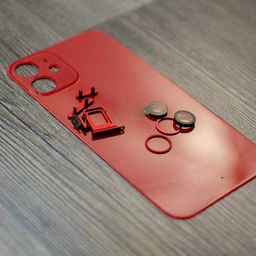 Стекло задней крышки совместим с iPhone 12 mini красный