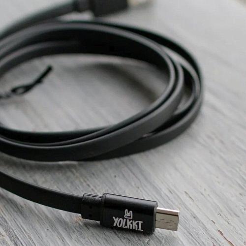 Кабель USB - micro USB YOLKKI Trend 01 черный (1м) /max 2A/
