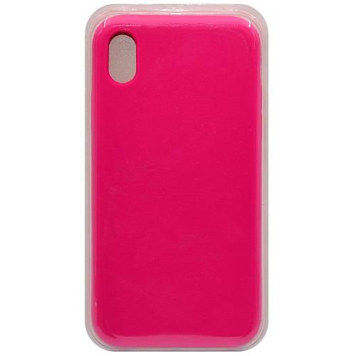 Чехол - накладка совместим с iPhone Xr "Soft Touch" ярко-розовый 65 /с логотипом/