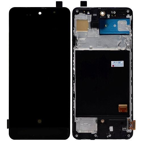 Дисплей совместим с Samsung SM-A515F/Galaxy A51 + тачскрин в рамке черный OLED (small size)