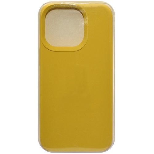 Чехол - накладка совместим с iPhone 15 Pro "Soft Touch" горчичный 4 /с логотипом/